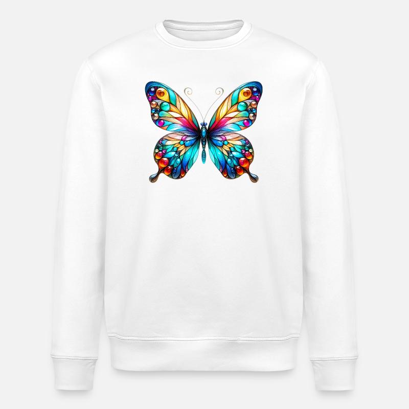 Schmetterling - Stanley/Stella Unisex Bio-Sweatshirt ROLLER - Weiß