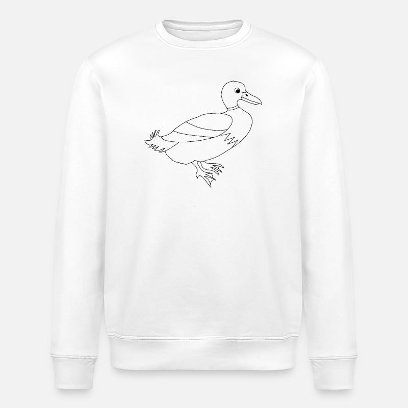 Duck / - Graphique noir et blanc - Sweat bio ROLLER Stanley/Stella Unisexe - blanc