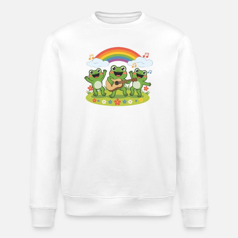 Froschband unter dem Regenbogen - Stanley/Stella Unisex Bio-Sweatshirt ROLLER - Weiß