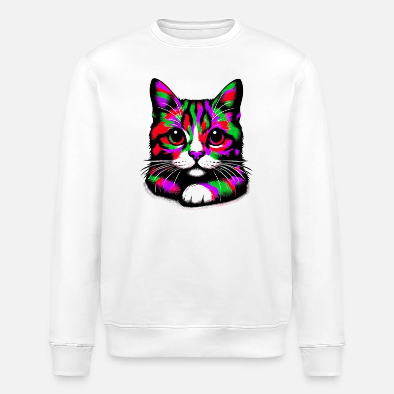 Chat - Sweat bio ROLLER Stanley/Stella Unisexe - blanc
