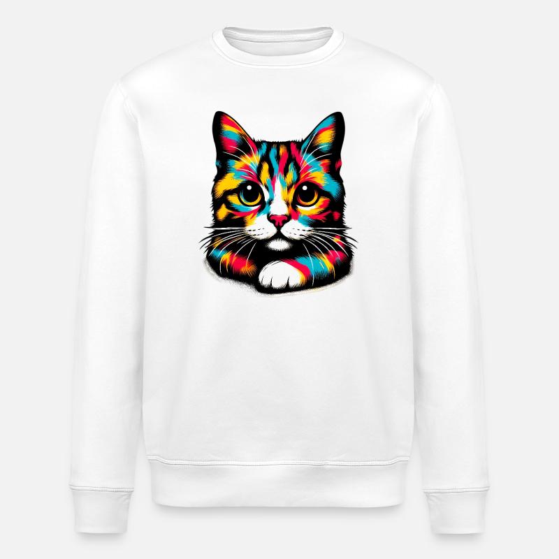 Chat - Sweat bio ROLLER Stanley/Stella Unisexe - blanc