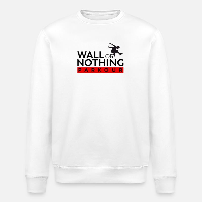 Wall or Nothing - Parkour Shirt - Stanley/Stella Unisex Bio-Sweatshirt ROLLER - Weiß