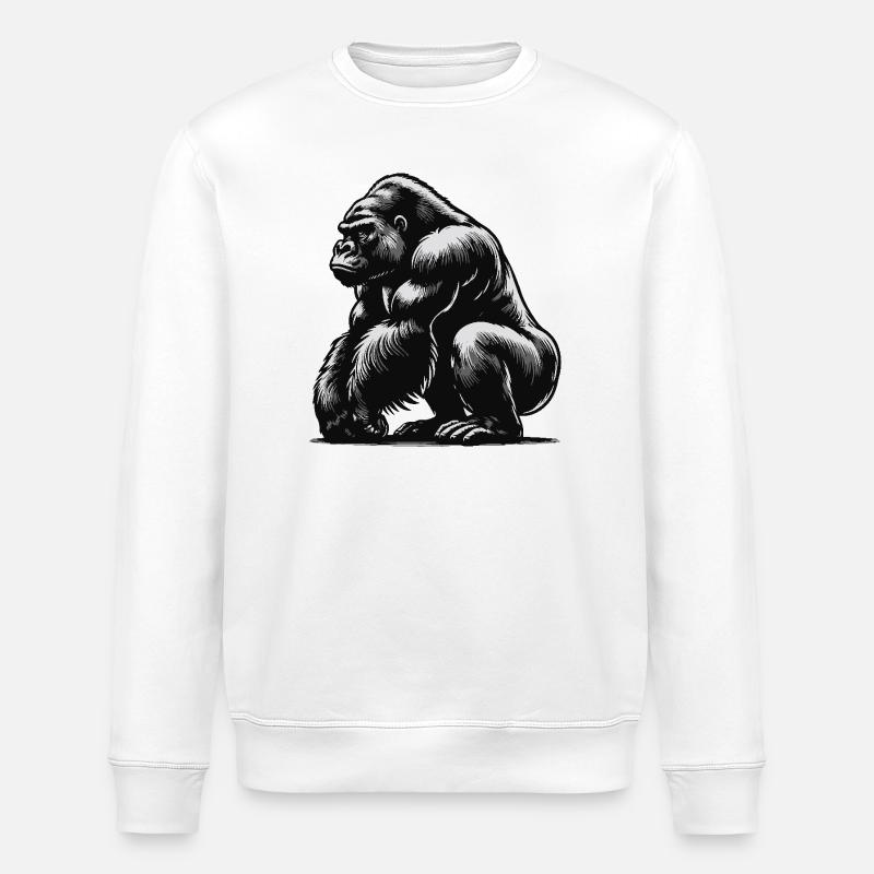 Gorilla - Stanley/Stella ROLLER Unisex Organic Sweatshirt - white