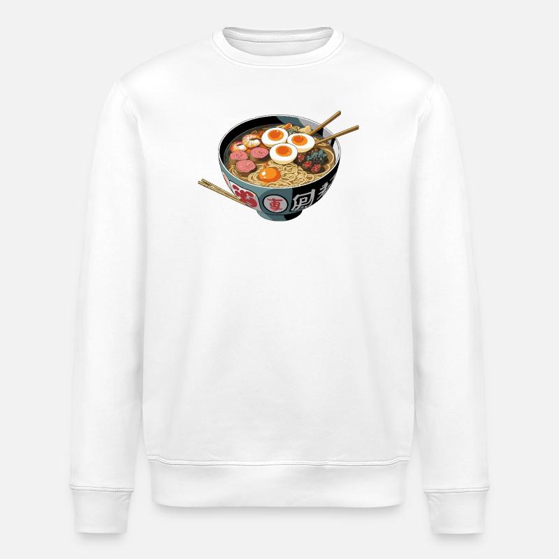 Ramen Bowl Kunstdruck - Stanley/Stella Unisex Bio-Sweatshirt ROLLER - Weiß