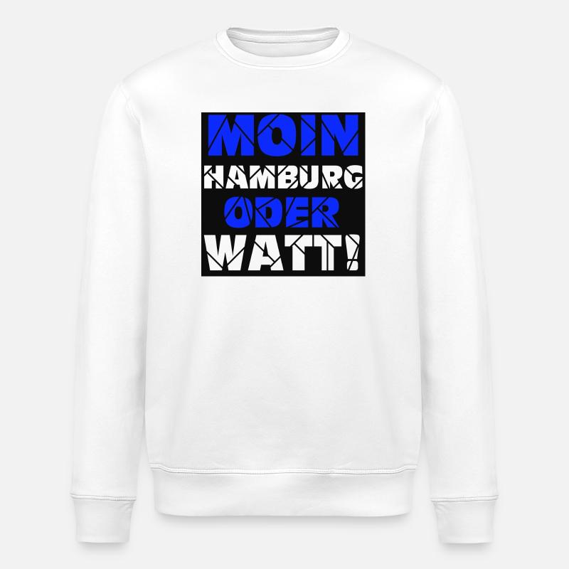 Hambourg , Moin ou watt (25) - Sweat bio ROLLER Stanley/Stella Unisexe - blanc