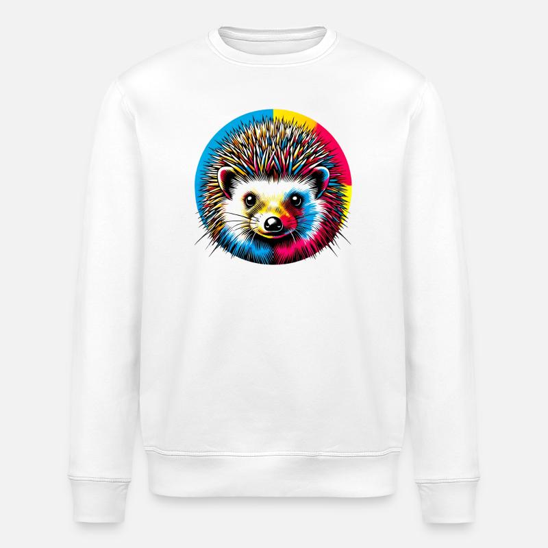 Hedgehog - Stanley/Stella ROLLER Unisex Organic Sweatshirt - white