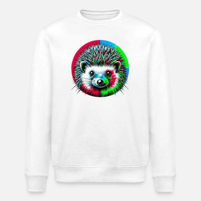 Hedgehog - Stanley/Stella ROLLER Unisex Organic Sweatshirt - white