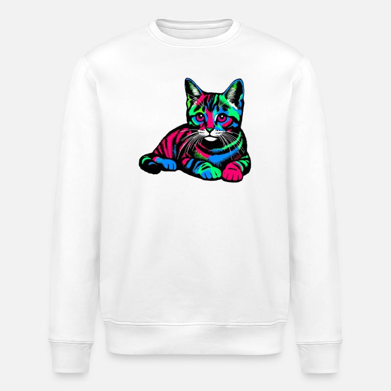 Chat - Sweat bio ROLLER Stanley/Stella Unisexe - blanc