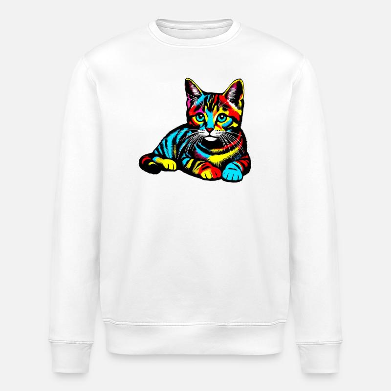 Chat - Sweat bio ROLLER Stanley/Stella Unisexe - blanc
