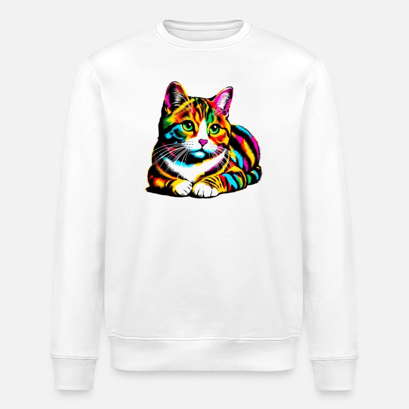 Chat - Sweat bio ROLLER Stanley/Stella Unisexe - blanc