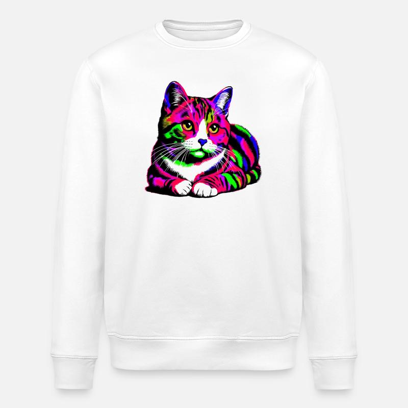 Chat - Sweat bio ROLLER Stanley/Stella Unisexe - blanc