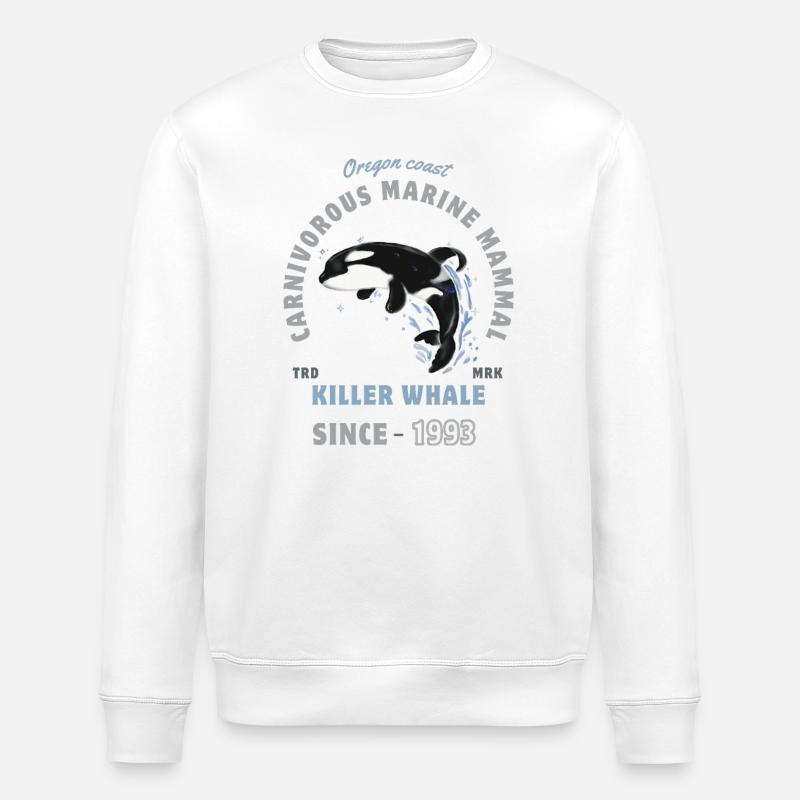 Orca Tier Meeressäuger - Schwertwal - Stanley/Stella Unisex Bio-Sweatshirt ROLLER - Weiß