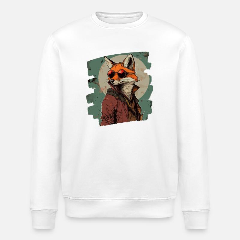 Fox - Stanley/Stella ROLLER Unisex Organic Sweatshirt - white