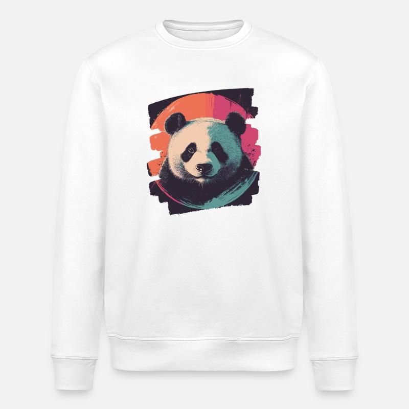 Panda Ours Rétro - Sweat bio ROLLER Stanley/Stella Unisexe - blanc