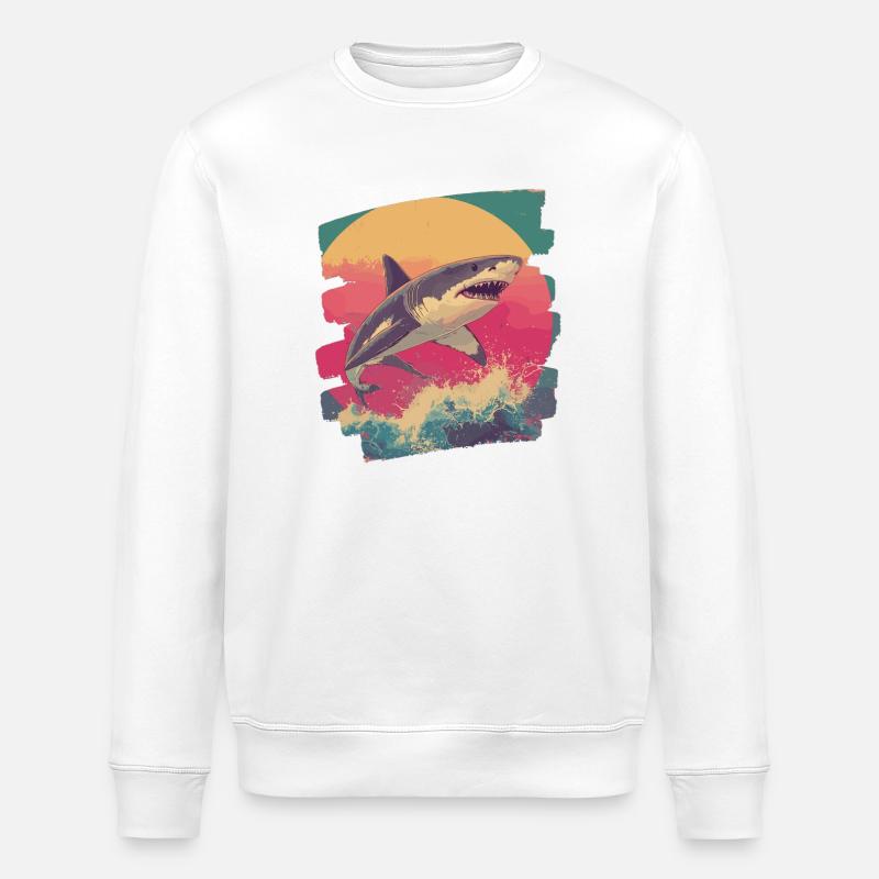 Haifisch - Stanley/Stella Unisex Bio-Sweatshirt ROLLER - Weiß