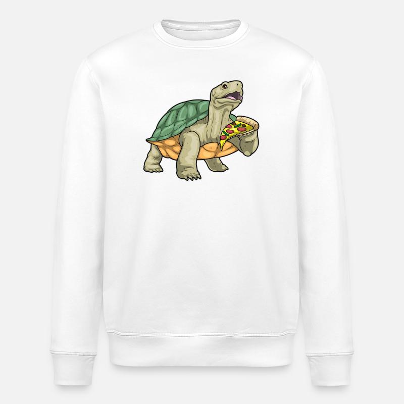 Pizza Tortue - Sweat bio ROLLER Stanley/Stella Unisexe - blanc