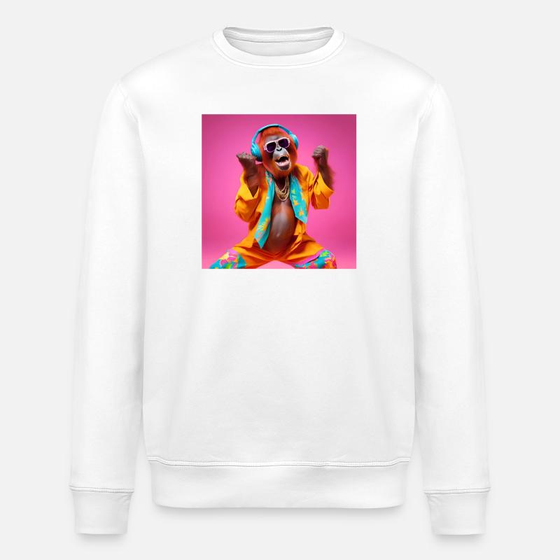 Orangutan, monkey, primate - Stanley/Stella ROLLER Unisex Organic Sweatshirt - white