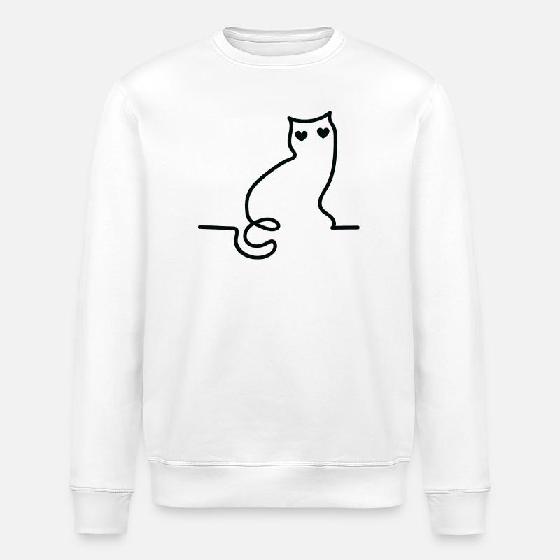 Katze - Stanley/Stella Unisex Bio-Sweatshirt ROLLER - Weiß