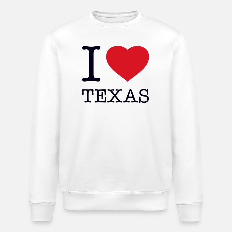 I LOVE TEXAS - Stanley/Stella Unisex Bio-Sweatshirt ROLLER - Weiß