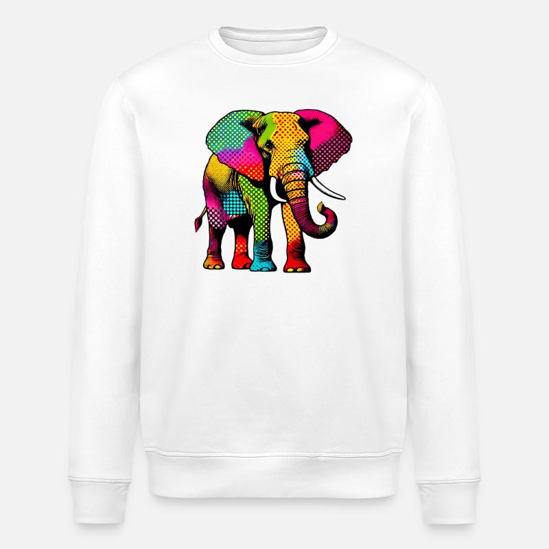 Elephant - Stanley/Stella ROLLER Unisex Organic Sweatshirt - white