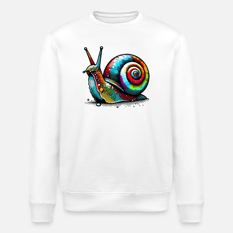 Snail - Stanley/Stella ROLLER Unisex Organic Sweatshirt - white