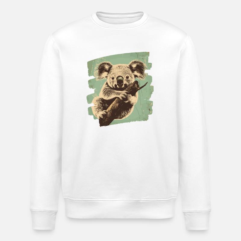 Koala Bear - Stanley/Stella ROLLER Unisex Organic Sweatshirt - white