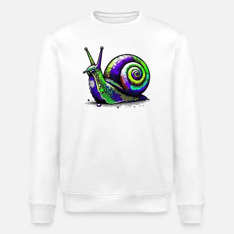 Snail - Stanley/Stella ROLLER Unisex Organic Sweatshirt - white