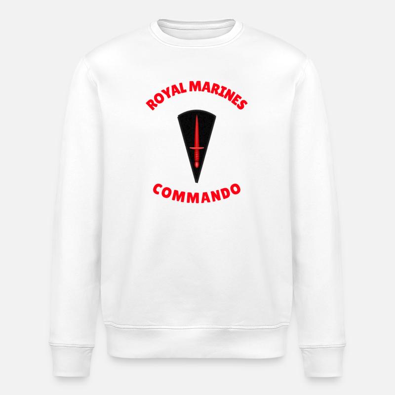 Royal Marines Commando - Stanley/Stella ROLLER Unisex Organic Sweatshirt - white