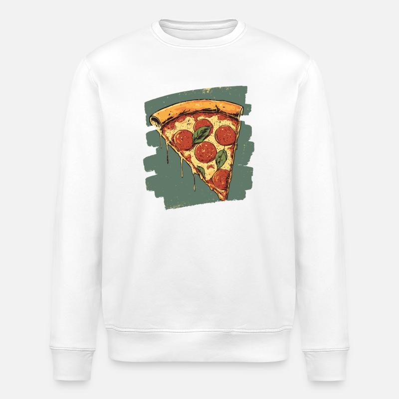 Pizza Rétro - Sweat bio ROLLER Stanley/Stella Unisexe - blanc