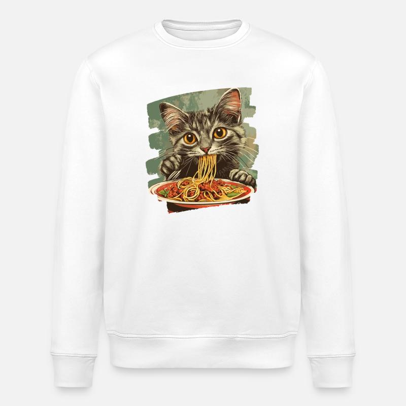 Nouilles pour chat rétro - Sweat bio ROLLER Stanley/Stella Unisexe - blanc