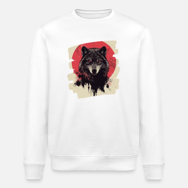 Wolf Retro - Stanley/Stella Unisex Bio-Sweatshirt ROLLER - Weiß
