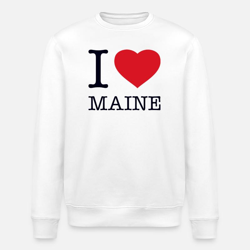 I LOVE MAINE - Stanley/Stella Unisex Bio-Sweatshirt ROLLER - Weiß