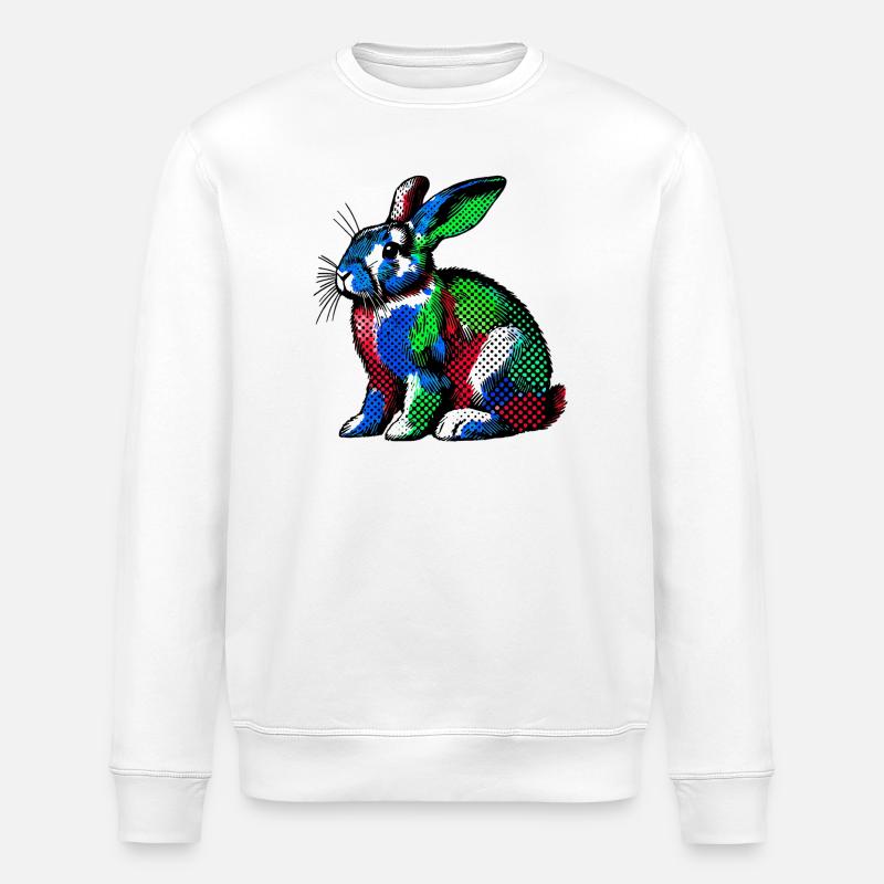 Rabbit - Stanley/Stella ROLLER Unisex Organic Sweatshirt - white