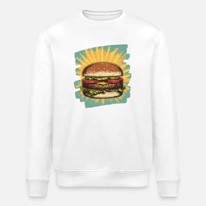 Burger Rétro - Sweat bio ROLLER Stanley/Stella Unisexe - blanc