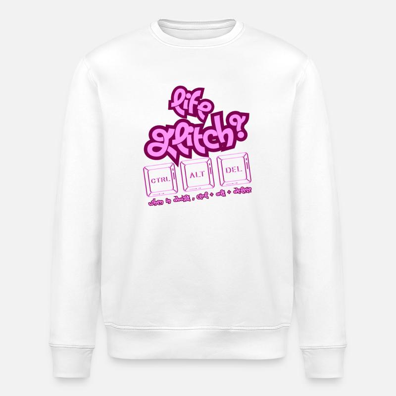 Life Glitch Keyboard - Stanley/Stella Unisex Bio-Sweatshirt ROLLER - Weiß