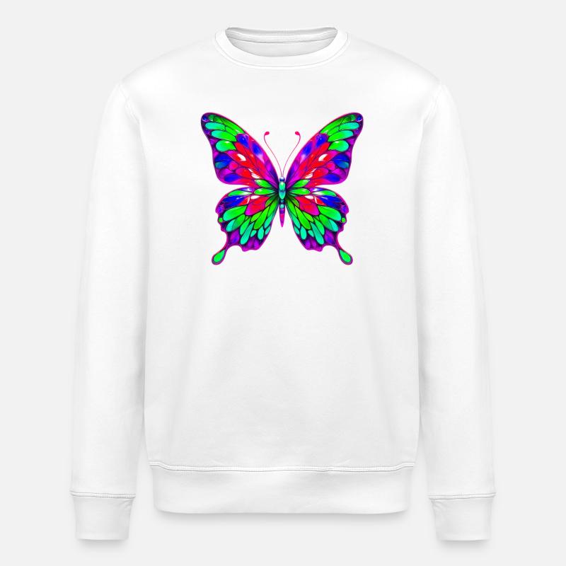 Butterfly - Stanley/Stella ROLLER Unisex Organic Sweatshirt - white