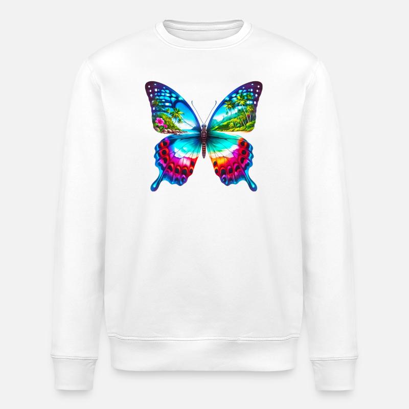 Schmetterling - Stanley/Stella Unisex Bio-Sweatshirt ROLLER - Weiß