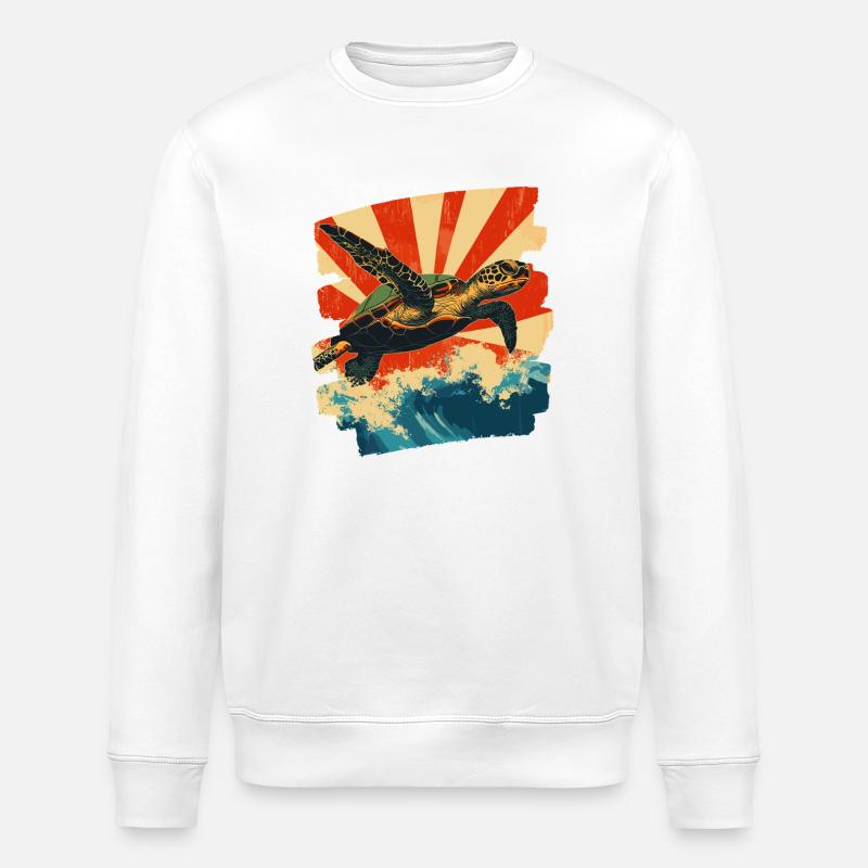 Tortue de mer rétro - Sweat bio ROLLER Stanley/Stella Unisexe - blanc
