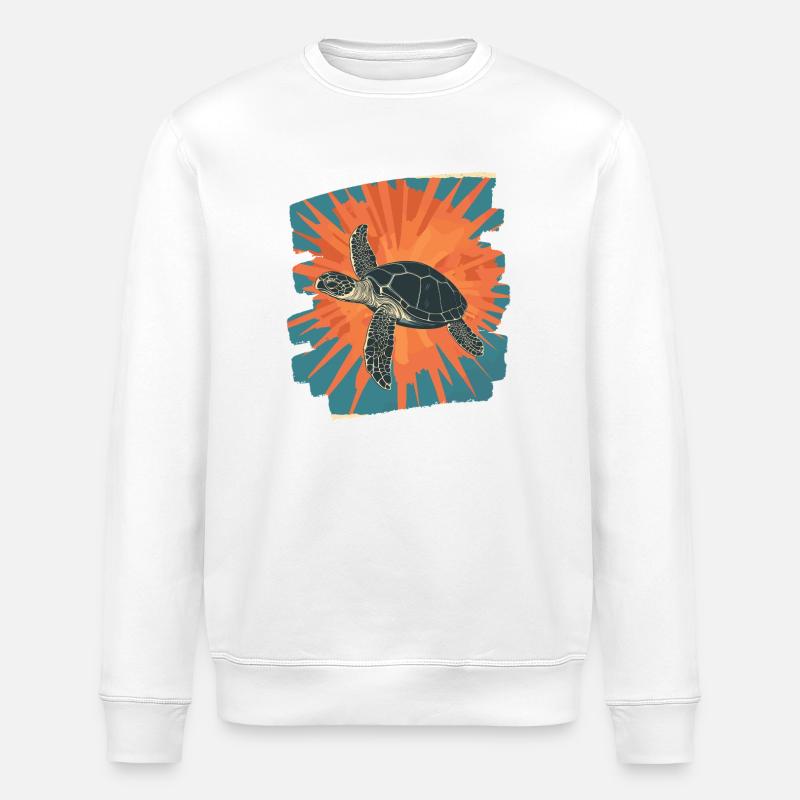 Tortue de mer rétro - Sweat bio ROLLER Stanley/Stella Unisexe - blanc