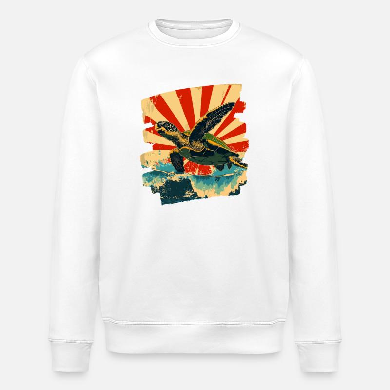 Tortue de mer rétro - Sweat bio ROLLER Stanley/Stella Unisexe - blanc