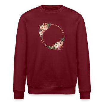 Rustic flower wreath, customizable - Stanley/Stella ROLLER Unisex Organic Sweatshirt - burgundy - Front - Nik (191cm)