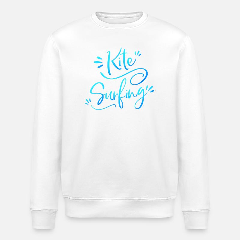 Kitesurfing Kitesurferin blau Geschenk - Stanley/Stella Unisex Bio-Sweatshirt ROLLER - Weiß