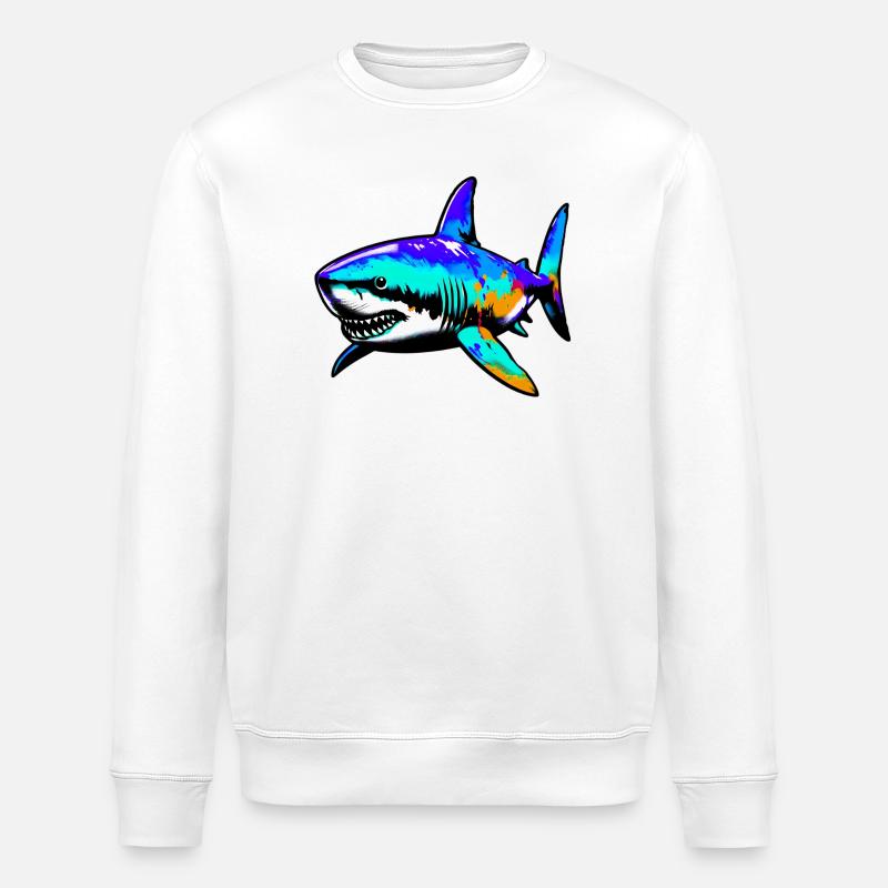 Shark - Stanley/Stella ROLLER Unisex Organic Sweatshirt - white