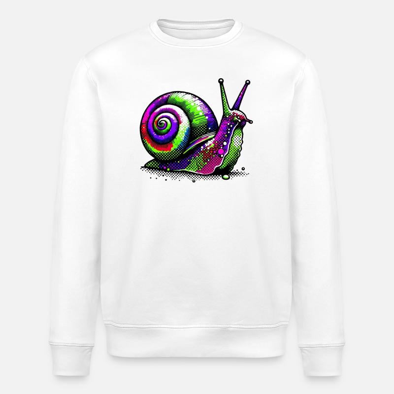 Snail - Stanley/Stella ROLLER Unisex Organic Sweatshirt - white
