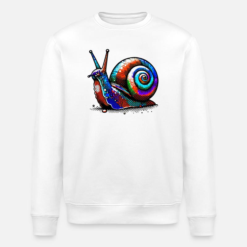 Snail - Stanley/Stella ROLLER Unisex Organic Sweatshirt - white