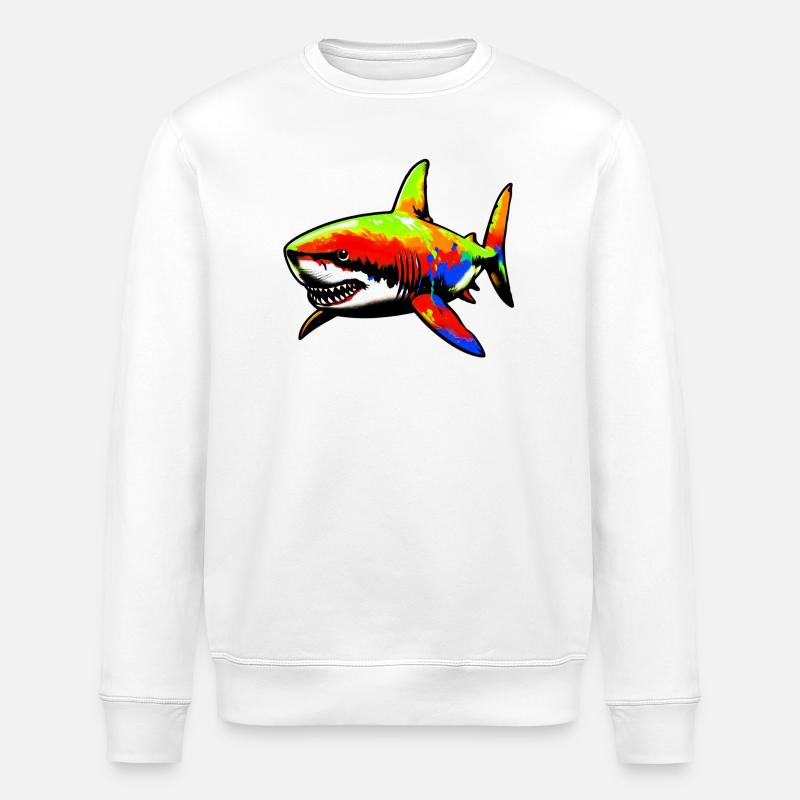 Shark - Stanley/Stella ROLLER Unisex Organic Sweatshirt - white