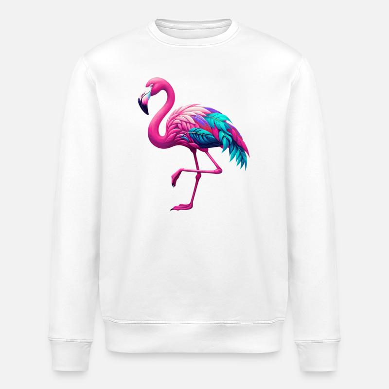 Flamingo - Stanley/Stella Unisex Bio-Sweatshirt ROLLER - Weiß