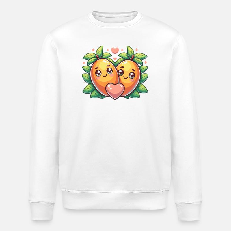 Sweet Mango Design - Couple Gift - Stanley/Stella ROLLER Unisex Organic Sweatshirt - white