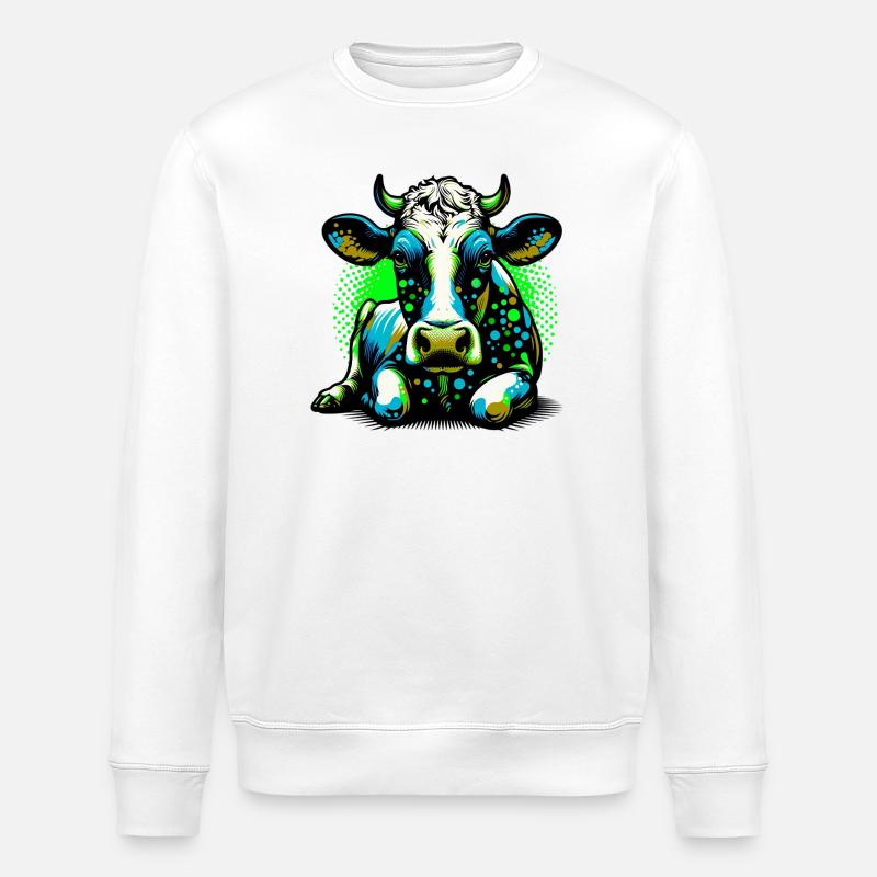 Vache - Sweat bio ROLLER Stanley/Stella Unisexe - blanc
