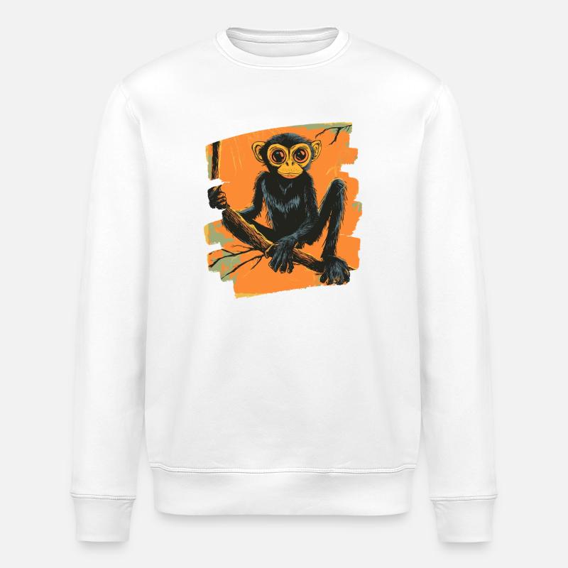 Spider Monkey Retro - Stanley/Stella ROLLER Unisex Organic Sweatshirt - white